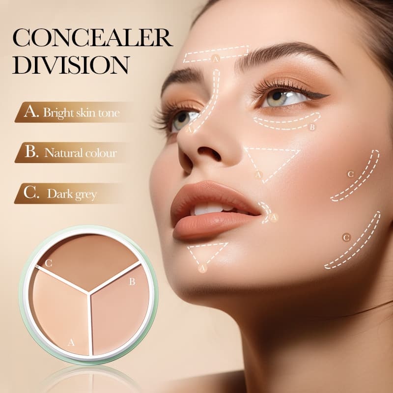 Art Three-Color Concealer for Contouring & Highlighting, Cosmetic Foundation Cream,Art Three-Color Concealer for Contouring & Highlighting, Cosmetic Foundation Cream 