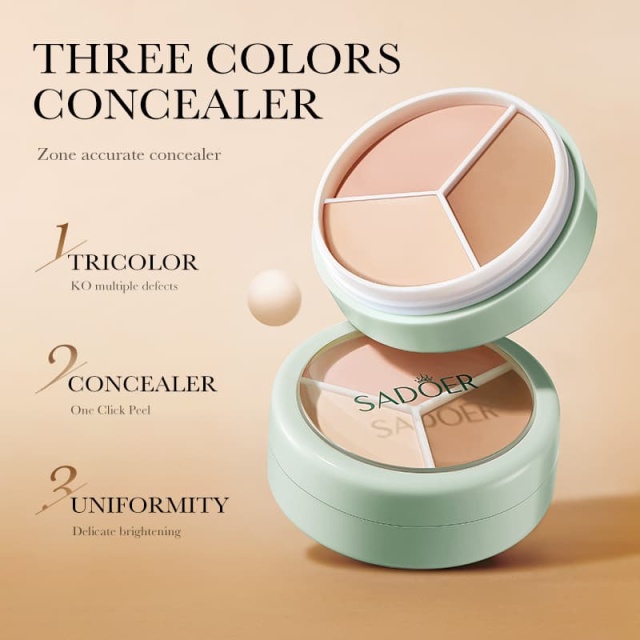 Art Three-Color Concealer for Contouring & Highlighting, Cosmetic Foundation Cream,Art Three-Color Concealer for Contouring & Highlighting, Cosmetic Foundation Cream 