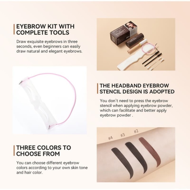 Head-Mounted Eyebrow Stencil, Eyebrow Powder & Concealer Liquid Set Contouring Eyebrow Powder Kit,Head-Mounted Eyebrow Stencil, Eyebrow Powder & Concealer Liquid Set Contouring Eyebrow Powder Kit 