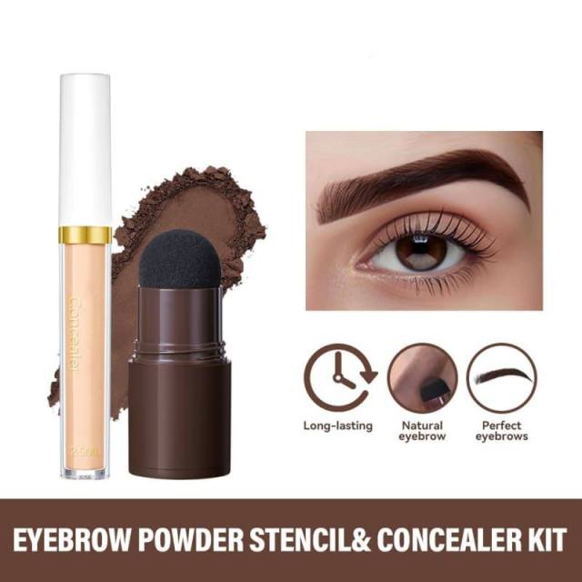Head-Mounted Eyebrow Stencil, Eyebrow Powder & Concealer Liquid Set Contouring Eyebrow Powder Kit,Head-Mounted Eyebrow Stencil, Eyebrow Powder & Concealer Liquid Set Contouring Eyebrow Powder Kit 