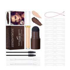 Head-Mounted Eyebrow Stencil, Eyebrow Powder & Concealer Liquid Set Contouring Eyebrow Powder Kit,Head-Mounted Eyebrow Stencil, Eyebrow Powder & Concealer Liquid Set Contouring Eyebrow Powder Kit 