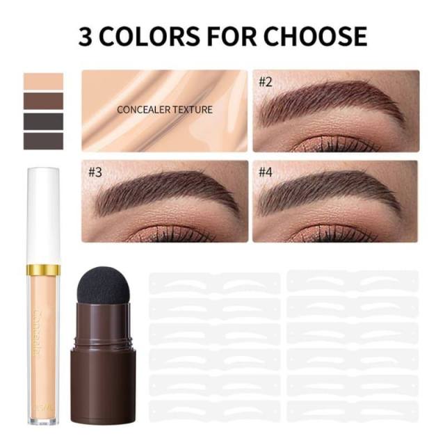 Head-Mounted Eyebrow Stencil, Eyebrow Powder & Concealer Liquid Set Contouring Eyebrow Powder Kit,Head-Mounted Eyebrow Stencil, Eyebrow Powder & Concealer Liquid Set Contouring Eyebrow Powder Kit 