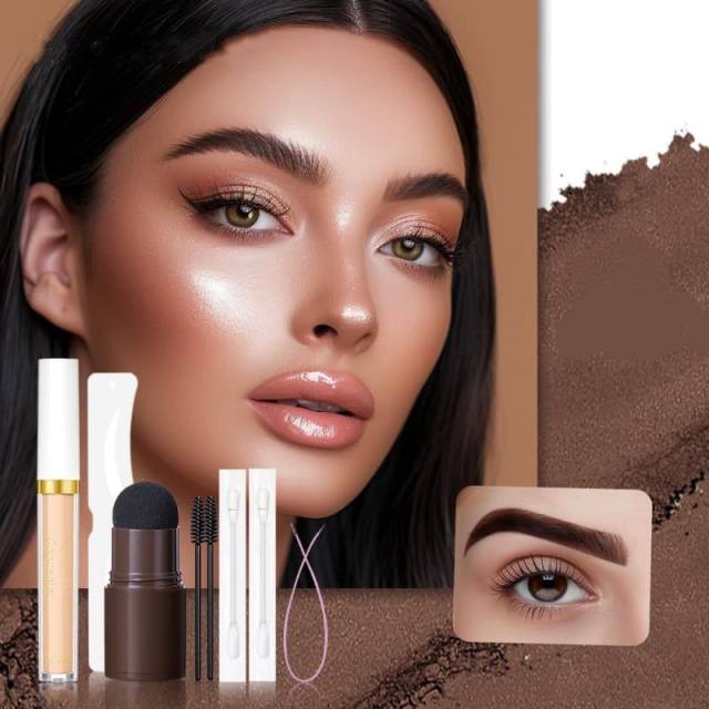Head-Mounted Eyebrow Stencil, Eyebrow Powder & Concealer Liquid Set Contouring Eyebrow Powder Kit,Head-Mounted Eyebrow Stencil, Eyebrow Powder & Concealer Liquid Set Contouring Eyebrow Powder Kit 