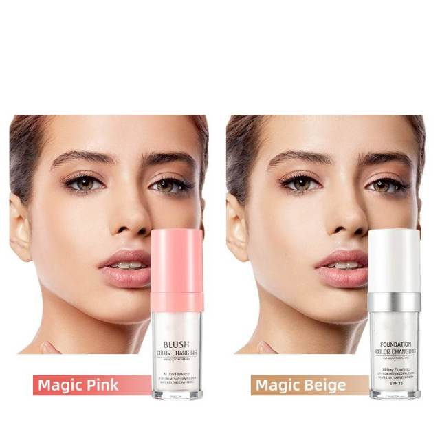Temperature-Changing Blush Foundation, Brightening Moisturizing Concealer Liquid, Long-Lasting & Fade-Resistant Foundation,Temperature-Changing Blush Foundation, Brightening Moisturizing Concealer Liquid, Long-Lasting & Fade-Resistant Foundation 