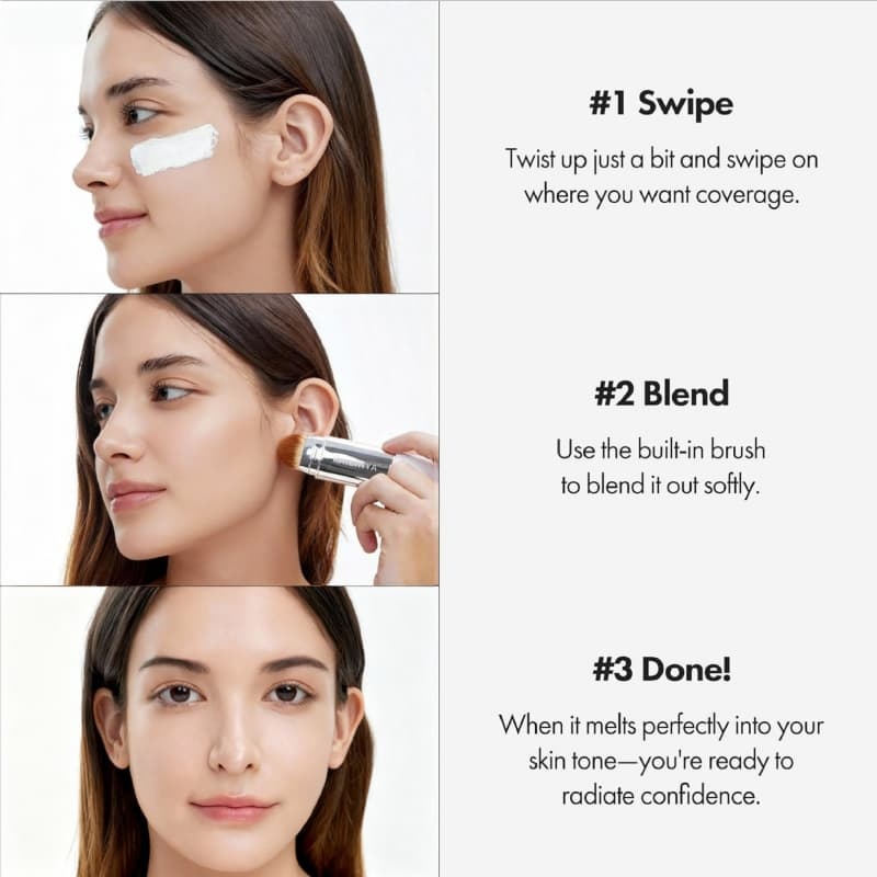 Dual-Ended Color-Changing Foundation Stick, Concealer/Contour & Brightening Foundation Cream,Dual-Ended Color-Changing Foundation Stick, Concealer/Contour & Brightening Foundation Cream 
