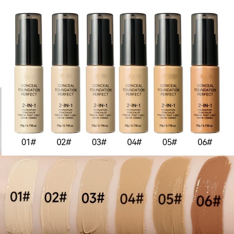 6-color Foundation & Concealer Cream, Long-Lasting Waterproof Liquid Foundation,6-color Foundation & Concealer Cream, Long-Lasting Waterproof Liquid Foundation 