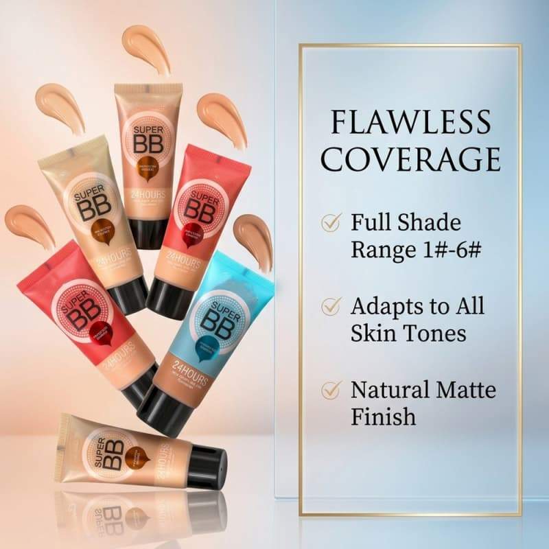 6-Color BB Cream Foundation, 24-Hour Moisturizing & Silky Texture, Hydrating, Facial Contouring & Long-Lasting Makeup,6-Color BB Cream Foundation, 24-Hour Moisturizing & Silky Texture, Hydrating, Facial Contouring & Long-Lasting Makeup 