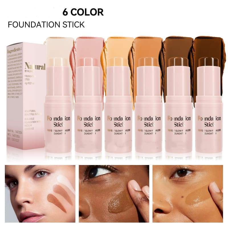 6-Color Concealer Foundation Stick, Moisturizing, Hydrating and Waterproof Foundation Stick,6-Color Concealer Foundation Stick, Moisturizing, Hydrating and Waterproof Foundation Stick 