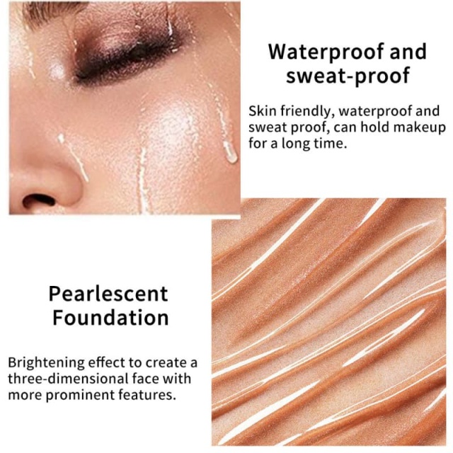 Facial Concealer, Highlight Pearlescent Foundation, Long-Lasting Non-Makeup-Removing Moisturizing Foundation,Facial Concealer, Highlight Pearlescent Foundation, Long-Lasting Non-Makeup-Removing Moisturizing Foundation 