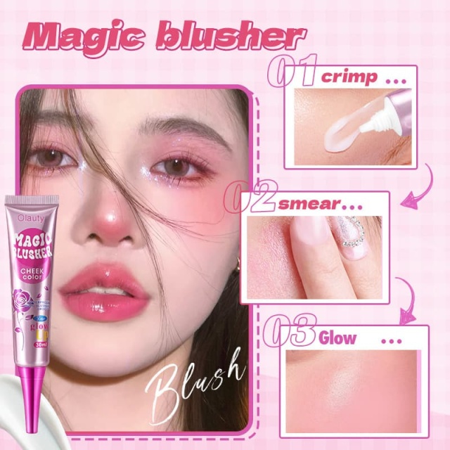 Temperature-Sensitive Color Changing Liquid Blush 30ml Shimmer Smoky Makeup Blush Cream,Temperature-Sensitive Color Changing Liquid Blush 30ml Shimmer Smoky Makeup Blush Cream 