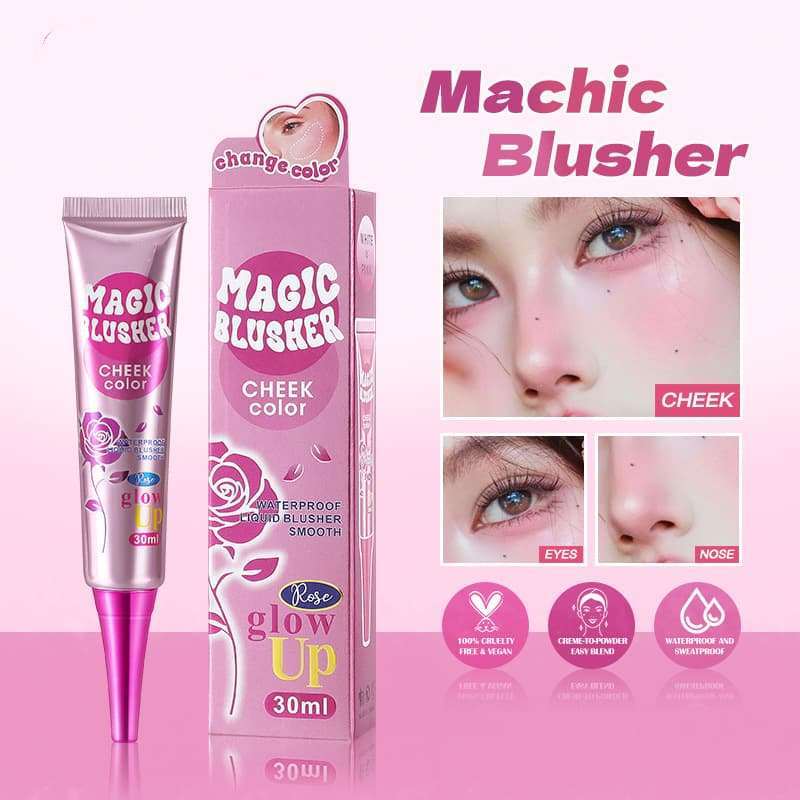 Temperature-Sensitive Color Changing Liquid Blush 30ml Shimmer Smoky Makeup Blush Cream,Temperature-Sensitive Color Changing Liquid Blush 30ml Shimmer Smoky Makeup Blush Cream 