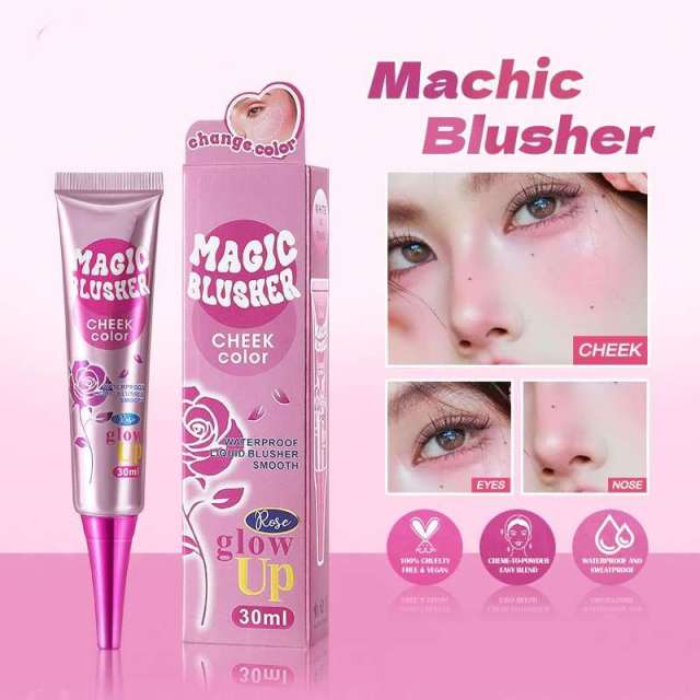 Temperature-Sensitive Color Changing Liquid Blush 30ml Shimmer Smoky Makeup Blush Cream,Temperature-Sensitive Color Changing Liquid Blush 30ml Shimmer Smoky Makeup Blush Cream 