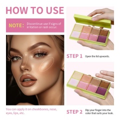 Color Cream Highlighter Palette, Eye & Face Highlighter for Contour Modification, Highlight & Contour Palette,Color Cream Highlighter Palette, Eye & Face Highlighter for Contour Modification, Highlight & Contour Palette 