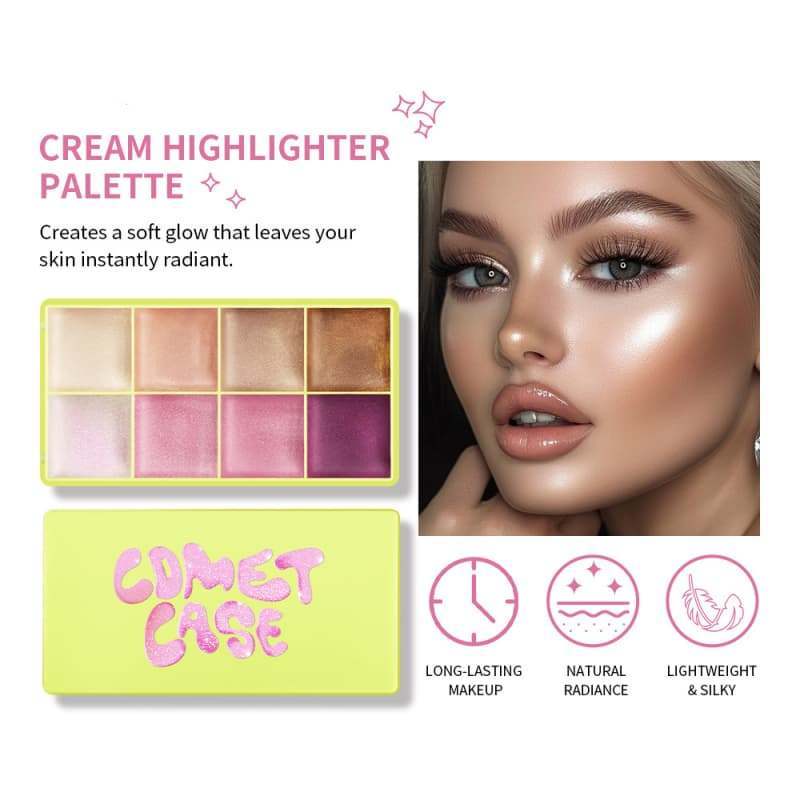 Color Cream Highlighter Palette, Eye & Face Highlighter for Contour Modification, Highlight & Contour Palette,Color Cream Highlighter Palette, Eye & Face Highlighter for Contour Modification, Highlight & Contour Palette 