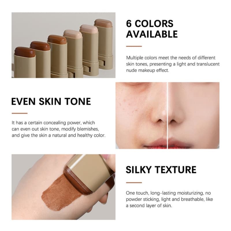 Concealer foundation stick, long-lasting base makeup foundation that does not fade easily,Concealer foundation stick, long-lasting base makeup foundation that does not fade easily 