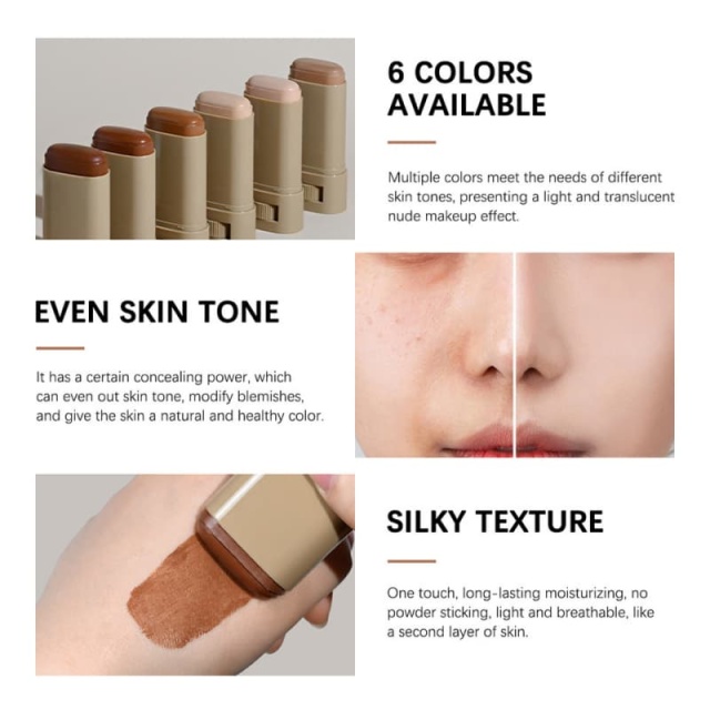 Concealer foundation stick, long-lasting base makeup foundation that does not fade easily,Concealer foundation stick, long-lasting base makeup foundation that does not fade easily 