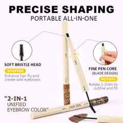 Double-Headed Eyebrow Trimmer Liquid Mascara, Smooth &Ffluent, Non-Smudging Natural Eyebrow Brush,Double-Headed Eyebrow Trimmer Liquid Mascara, Smooth &Ffluent, Non-Smudging Natural Eyebrow Brush 