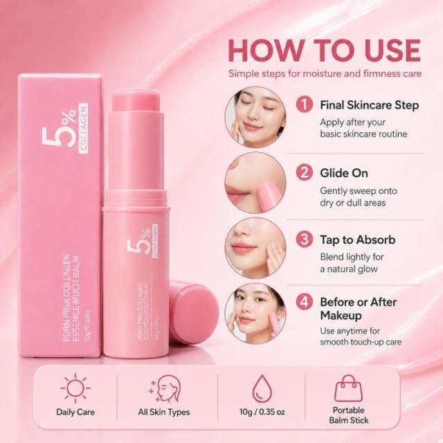 PDRN Pink Collagen Plumping Balm Anti-Wrinkle & Firming Stick Multi-Effect Essence Stick,PDRN Pink Collagen Plumping Balm Anti-Wrinkle & Firming Stick Multi-Effect Essence Stick 