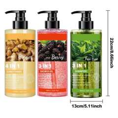 Ginger 4-in-1 Conditioner, Berry 3-in-1 Shower Gel & Tea Tree 3-in-1 Shampoo Set, Nourishing, Refreshing & Oil Control,Ginger 4-in-1 Conditioner, Berry 3-in-1 Shower Gel & Tea Tree 3-in-1 Shampoo Set, Nourishing, Refreshing & Oil Control 