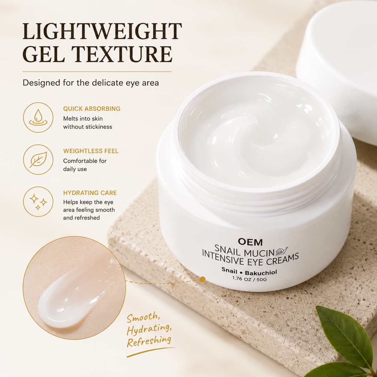 Intensive Snail Mucin Eye Cream | Snail Extract & Bakuchiol to Hydrate, Smooth Wrinkles & Improve Dark Circles,Intensive Snail Mucin Eye Cream | Snail Extract & Bakuchiol to Hydrate, Smooth Wrinkles & Improve Dark Circles 