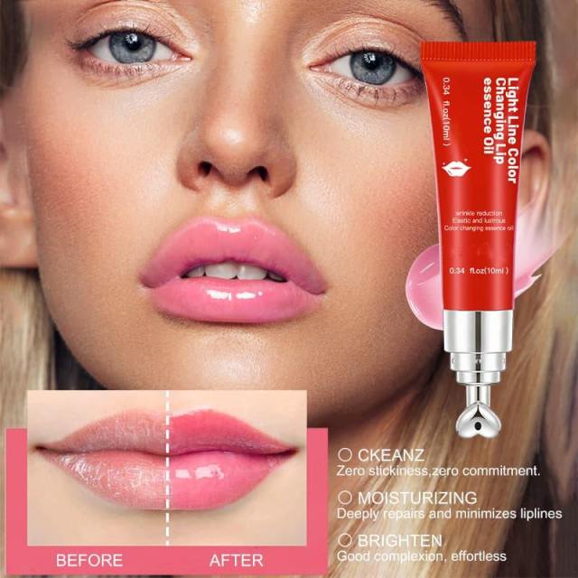 Light Line Color Changing Lip Essence Oil | Cherry Pink Auto Color Shift, Anti-Wrinkle & Lustrous Hydrating Lip Care,Light Line Color Changing Lip Essence Oil | Cherry Pink Auto Color Shift, Anti-Wrinkle & Lustrous Hydrating Lip Care 