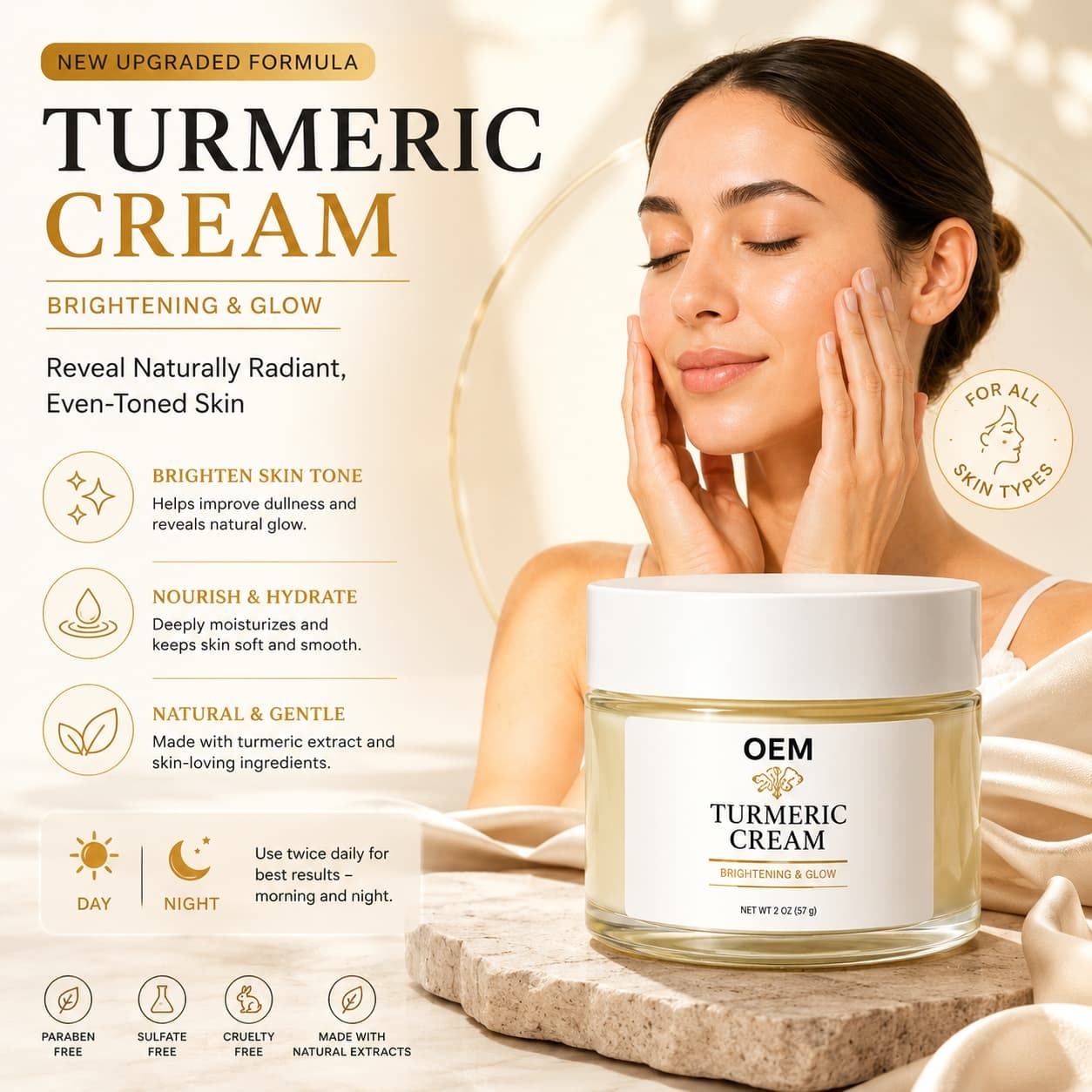 Turmeric Cream | Natural Turmeric Extract to Nourish Skin, Brighten Complexion & Balance Uneven Skin Tone,Turmeric Cream | Natural Turmeric Extract to Nourish Skin, Brighten Complexion & Balance Uneven Skin Tone 