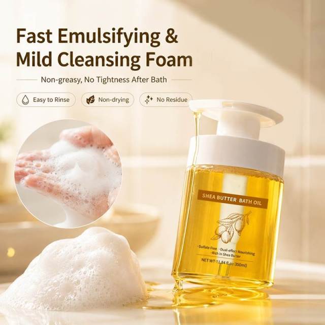 Shea Butter Bath Oil | Sulfate-Free Formula with Rich Shea Butter to Nourish & Soften Dry Skin While Bathing,Shea Butter Bath Oil | Sulfate-Free Formula with Rich Shea Butter to Nourish & Soften Dry Skin While Bathing 