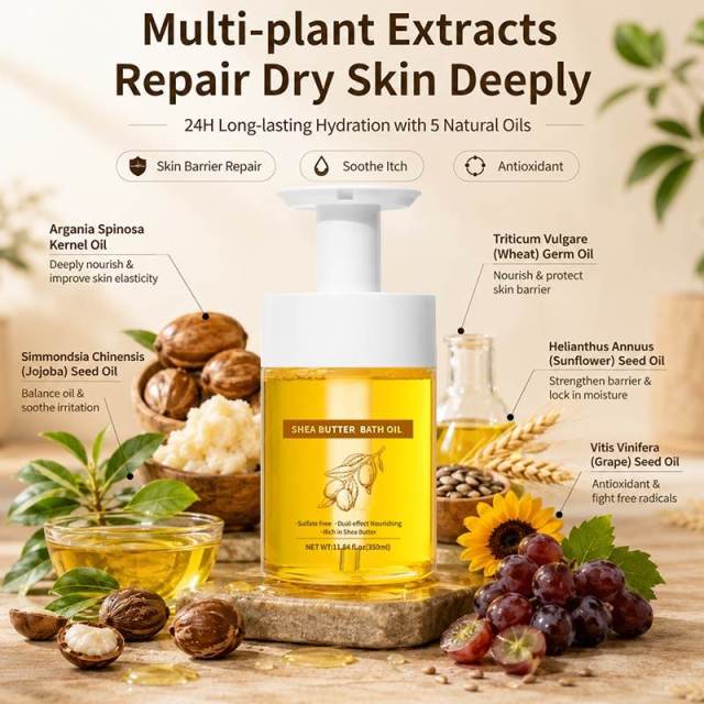 Shea Butter Bath Oil | Sulfate-Free Formula with Rich Shea Butter to Nourish & Soften Dry Skin While Bathing,Shea Butter Bath Oil | Sulfate-Free Formula with Rich Shea Butter to Nourish & Soften Dry Skin While Bathing 