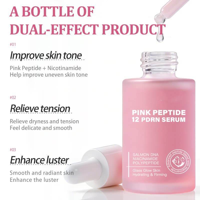 Pink Peptide 12 PDRN Serum | Salmon DNA + Niacinamide + Polypeptide to Hydrate, Firm & Achieve Glass Glow Complexion,Pink Peptide 12 PDRN Serum | Salmon DNA + Niacinamide + Polypeptide to Hydrate, Firm & Achieve Glass Glow Complexion 