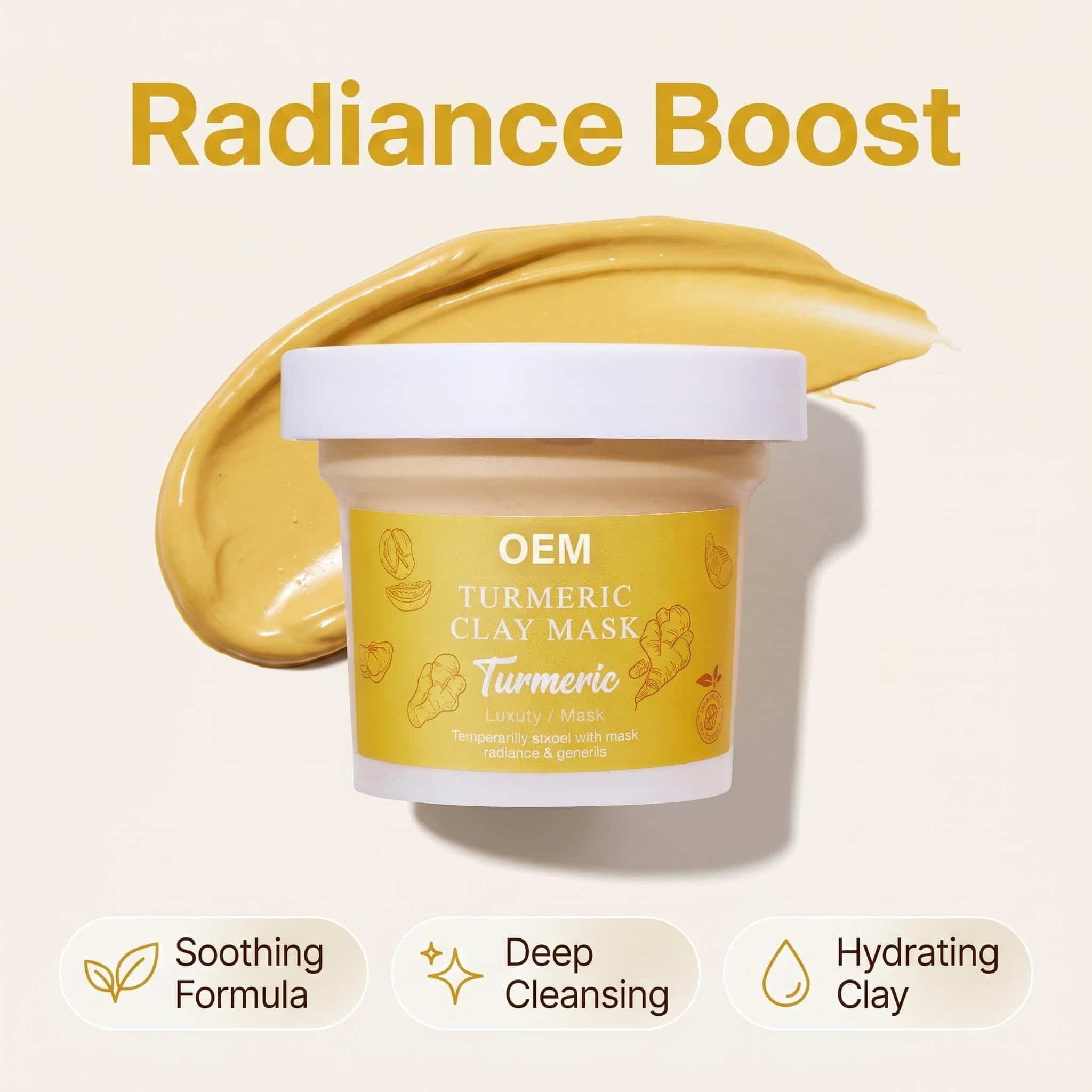 Radiance Boost Turmeric Clay Mask | Soothing Hydrating Formula, Deep Pore Cleansing to Brighten,Radiance Boost Turmeric Clay Mask | Soothing Hydrating Formula, Deep Pore Cleansing to Brighten 