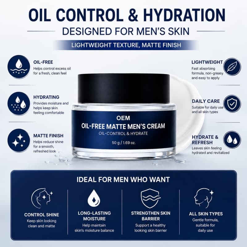 Oil-Free Matte Men’s Cream | Dual-Effect Oil Control & Hydration, Light Non-Greasy,Oil-Free Matte Men’s Cream | Dual-Effect Oil Control & Hydration, Light Non-Greasy 