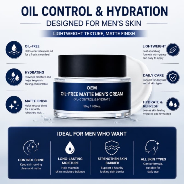 Oil-Free Matte Men’s Cream | Dual-Effect Oil Control & Hydration, Light Non-Greasy,Oil-Free Matte Men’s Cream | Dual-Effect Oil Control & Hydration, Light Non-Greasy 