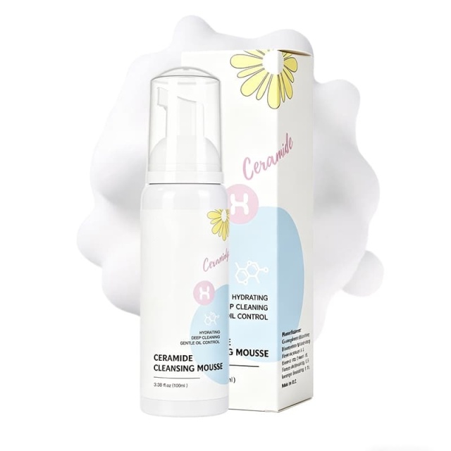 Ceramide Cleansing Mousse | Hydrating, Gentle & Oil-Controlling Foam Cleanser for Deep, Non-Stripping Clean,Ceramide Cleansing Mousse | Hydrating, Gentle & Oil-Controlling Foam Cleanser for Deep, Non-Stripping Clean 