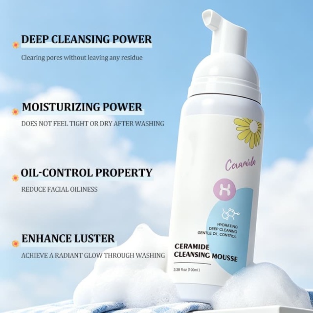 Ceramide Cleansing Mousse | Hydrating, Gentle & Oil-Controlling Foam Cleanser for Deep, Non-Stripping Clean,Ceramide Cleansing Mousse | Hydrating, Gentle & Oil-Controlling Foam Cleanser for Deep, Non-Stripping Clean 
