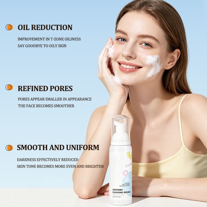 Ceramide Cleansing Mousse | Hydrating, Gentle & Oil-Controlling Foam Cleanser for Deep, Non-Stripping Clean,Ceramide Cleansing Mousse | Hydrating, Gentle & Oil-Controlling Foam Cleanser for Deep, Non-Stripping Clean 
