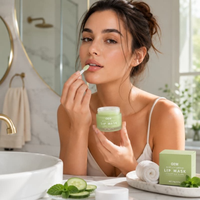 Mint Cucumber Sleeping Lip Mask | 6-in-1 Overnight Care to Hydrate, Repair & Plump Lips Naturally,Mint Cucumber Sleeping Lip Mask | 6-in-1 Overnight Care to Hydrate, Repair & Plump Lips Naturally 