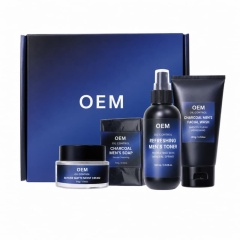 Men's 4-Piece Oil Control Skincare Kit | Charcoal Cleansing Soap + Face Wash + Toner + Matte Moisturizer for Fresh, Shine-Free Skin,Men's 4-Piece Oil Control Skincare Kit | Charcoal Cleansing Soap + Face Wash + Toner + Matte Moisturizer for Fresh, Shine-Free Skin 