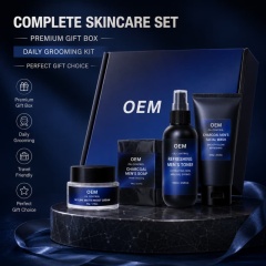 Men's 4-Piece Oil Control Skincare Kit | Charcoal Cleansing Soap + Face Wash + Toner + Matte Moisturizer for Fresh, Shine-Free Skin,Men's 4-Piece Oil Control Skincare Kit | Charcoal Cleansing Soap + Face Wash + Toner + Matte Moisturizer for Fresh, Shine-Free Skin 