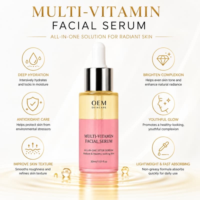 Multi-Vitamin Facial Serum | All-in-One Super Serum to Hydrate, Brighten & Revitalize Skin for a Healthy, Radiant Glow,Multi-Vitamin Facial Serum | All-in-One Super Serum to Hydrate, Brighten & Revitalize Skin for a Healthy, Radiant Glow 