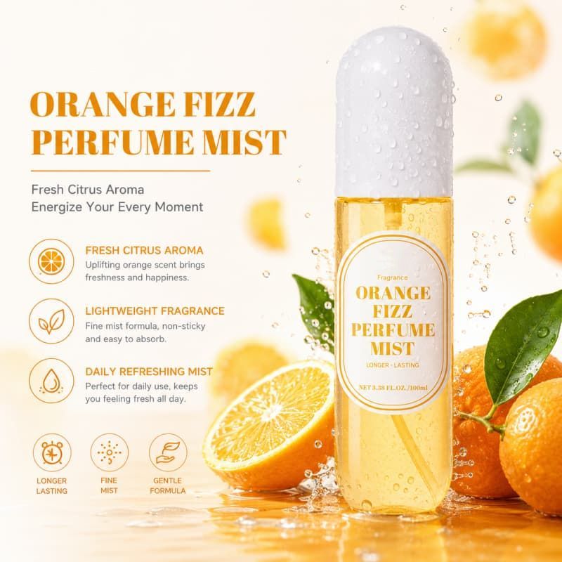 Orange Fizz Perfume Mist | Uplifting Citrus Scent, Long-Lasting Lightweight Fragrance Spray for All-Day Freshness,Orange Fizz Perfume Mist | Uplifting Citrus Scent, Long-Lasting Lightweight Fragrance Spray for All-Day Freshness 