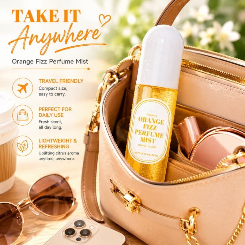 Orange Fizz Perfume Mist | Uplifting Citrus Scent, Long-Lasting Lightweight Fragrance Spray for All-Day Freshness,Orange Fizz Perfume Mist | Uplifting Citrus Scent, Long-Lasting Lightweight Fragrance Spray for All-Day Freshness 