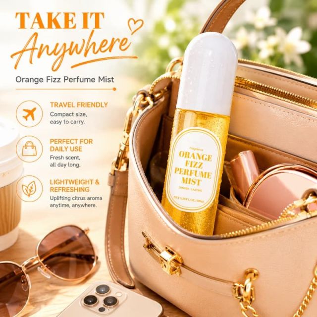 Orange Fizz Perfume Mist | Uplifting Citrus Scent, Long-Lasting Lightweight Fragrance Spray for All-Day Freshness,Orange Fizz Perfume Mist | Uplifting Citrus Scent, Long-Lasting Lightweight Fragrance Spray for All-Day Freshness 