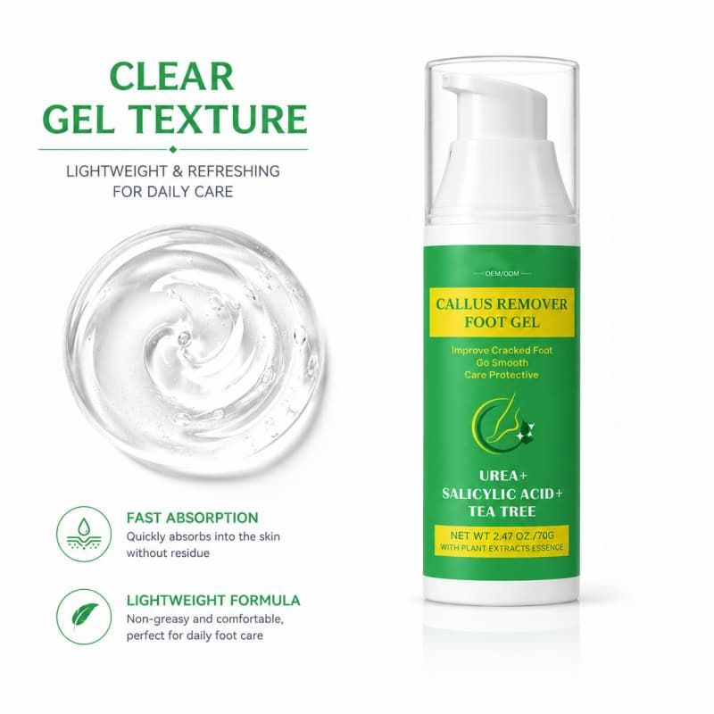 Professional Foot Care Callus Remover Gel | Urea + Salicylic Acid + Tea Tree to Smooth Cracked Heels & Soften Rough Skin,Professional Foot Care Callus Remover Gel | Urea + Salicylic Acid + Tea Tree to Smooth Cracked Heels & Soften Rough Skin 