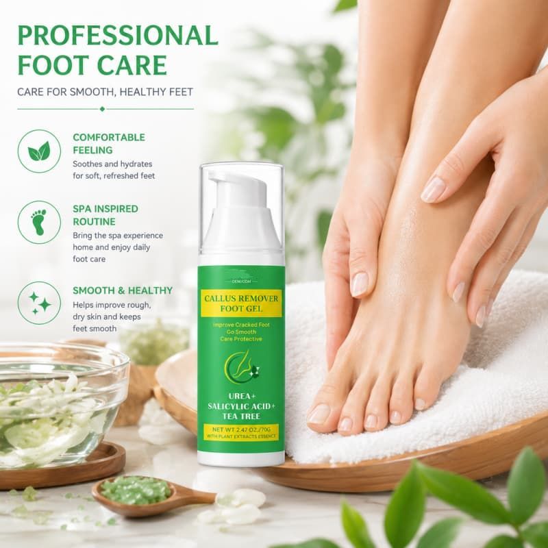 Professional Foot Care Callus Remover Gel | Urea + Salicylic Acid + Tea Tree to Smooth Cracked Heels & Soften Rough Skin,Professional Foot Care Callus Remover Gel | Urea + Salicylic Acid + Tea Tree to Smooth Cracked Heels & Soften Rough Skin 