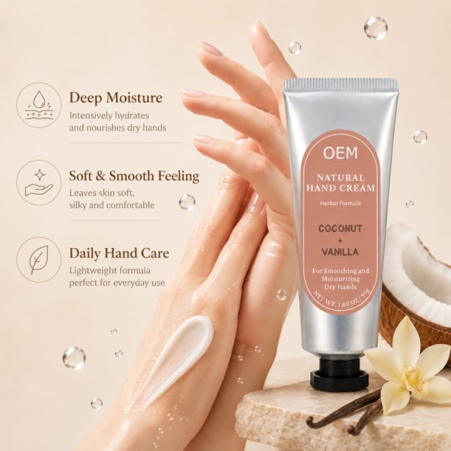 Coconut & Vanilla Hand Cream | Natural Herbal Formula for Deep Moisture & Silky Soft Skin,Coconut & Vanilla Hand Cream | Natural Herbal Formula for Deep Moisture & Silky Soft Skin 