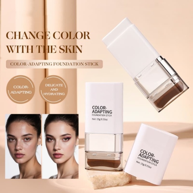 2-in-1 Color Changing Foundation Stick, Hydrating, Dual-Ended Application, Lightweight & Skin-friendly,2-in-1 Color Changing Foundation Stick, Hydrating, Dual-Ended Application, Lightweight & Skin-friendly 