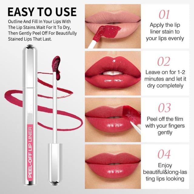 Five-Color Peel-Fff Lip Liner, Matte, Waterproof, Long-Lasting Lip Tint,Five-Color Peel-Fff Lip Liner, Matte, Waterproof, Long-Lasting Lip Tint 