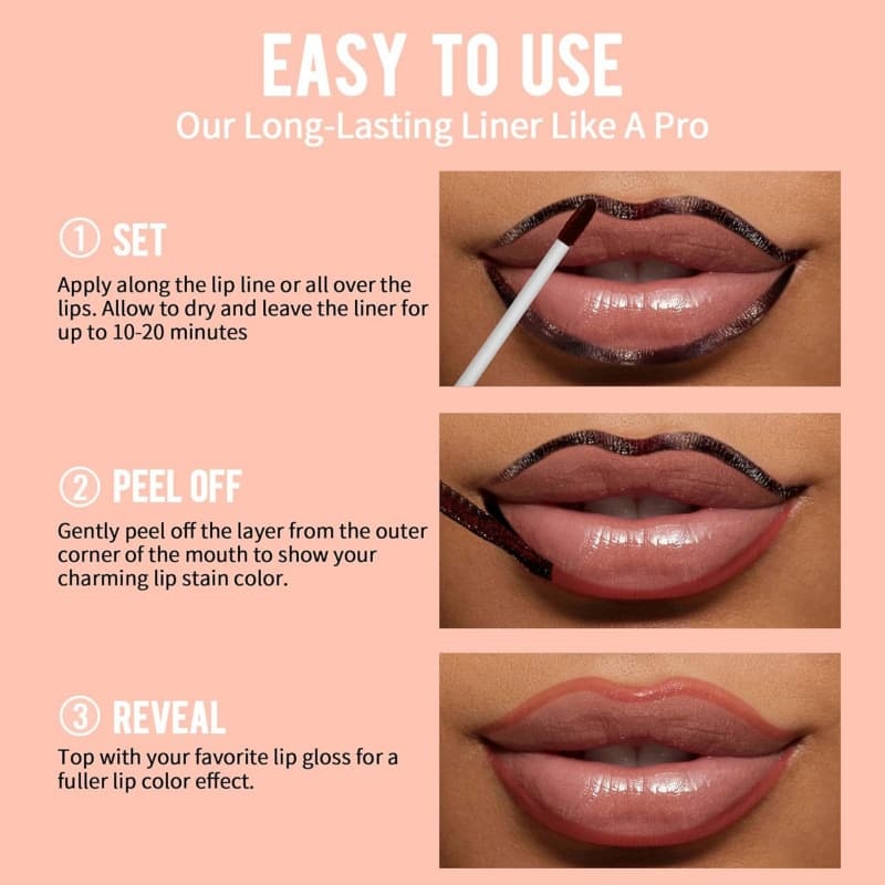 Five-Color Peel-Fff Lip Liner, Matte, Waterproof, Long-Lasting Lip Tint,Five-Color Peel-Fff Lip Liner, Matte, Waterproof, Long-Lasting Lip Tint 