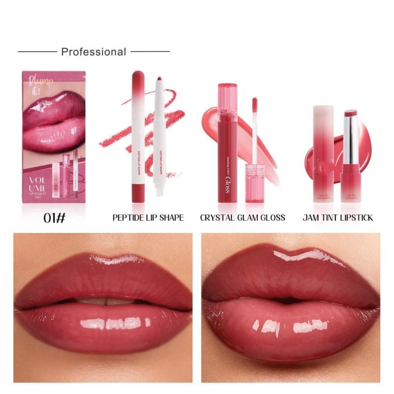Three-Color Makeup Set: Lip Liner + Lip Gloss & Lipstick B2B Manufacturer | Supplier,Three-Color Makeup Set: Lip Liner + Lip Gloss & Lipstick B2B Manufacturer | Supplier 