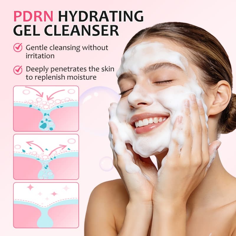 PDRN Hydrating Gel Cleanser | 99% High-Purity Salmon PDRN, Gentle Moisturizing Face Wash for Sensitive Skin,PDRN Hydrating Gel Cleanser | 99% High-Purity Salmon PDRN, Gentle Moisturizing Face Wash for Sensitive Skin 